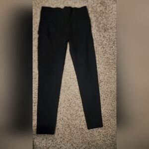SPANX Black Leggings with Red Logo Tag